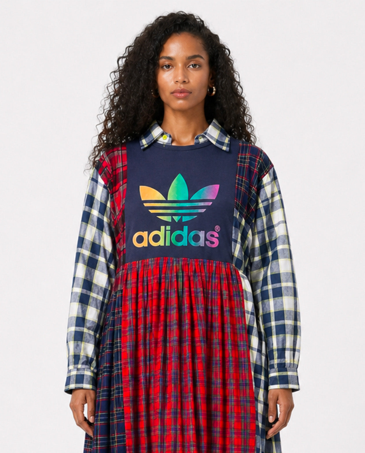 ROBE UPCYCLÉE ADIDAS “RED & BLUE” BY JADDICT - M/L pièce unique