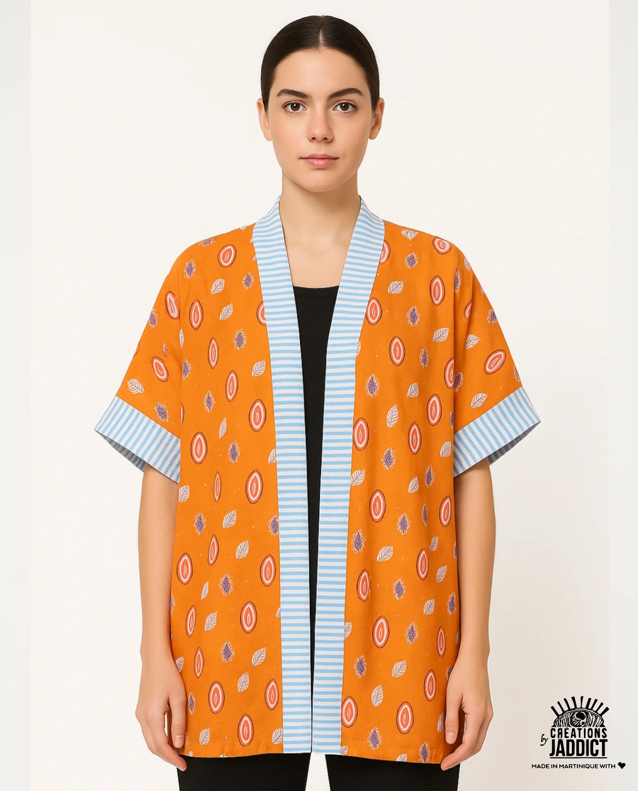KIMONO - BY JADDICT - ORANGE PRINT S-M