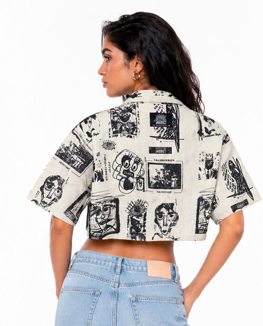 CROP TOP - COLLECTION COTONOU - S/M ART PRINT BY JADDICT