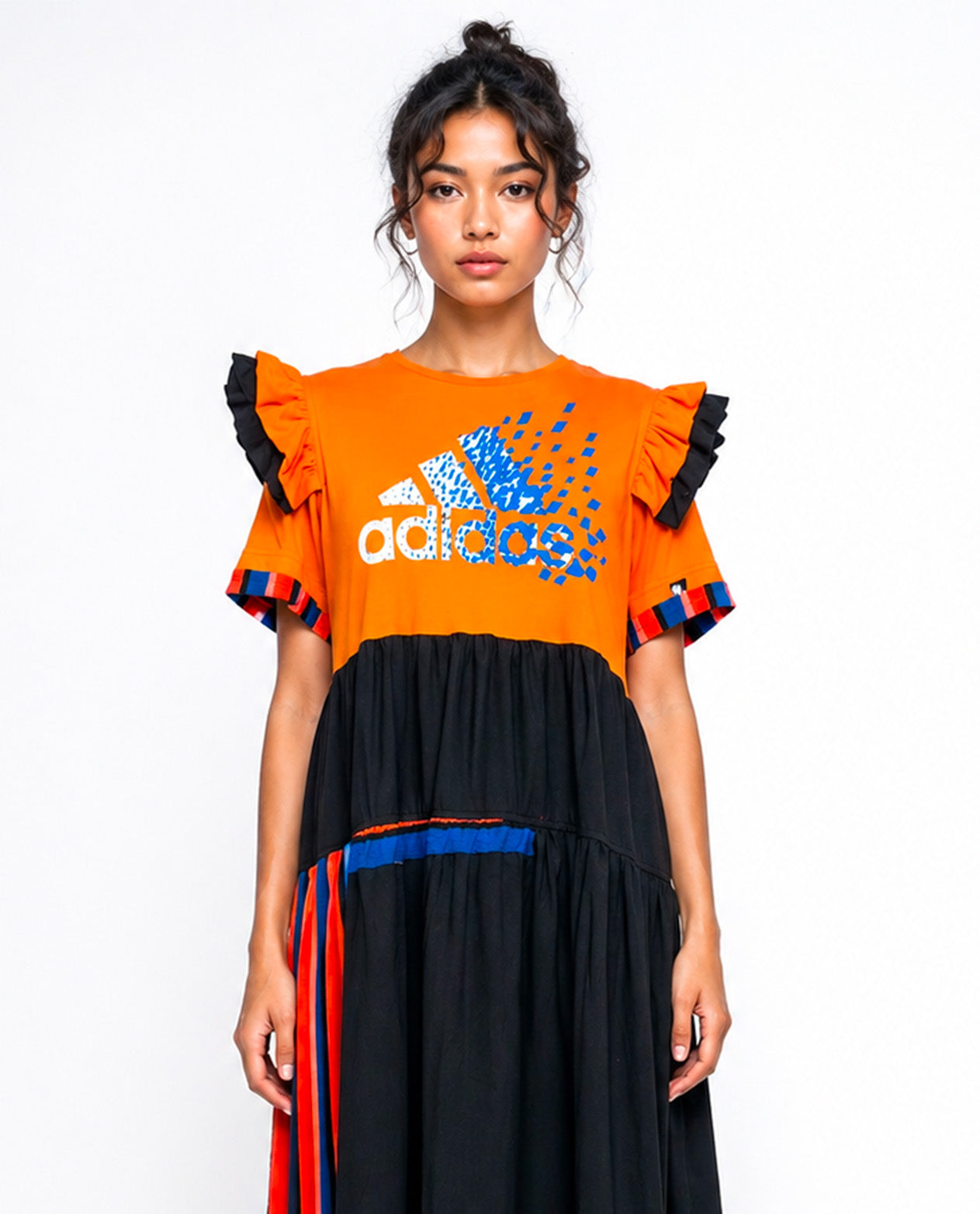 ROBE UPCYCLÉE ADIDAS “ORANGE IMPACT” BY JADDICT - M pièce unique