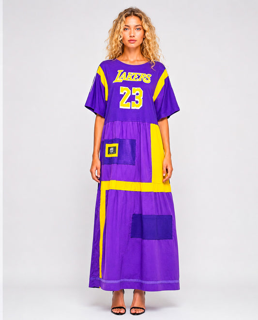 ROBE UPCYCLÉE LAKERS "PURPLE" BY JADDICT - S - pièce unique