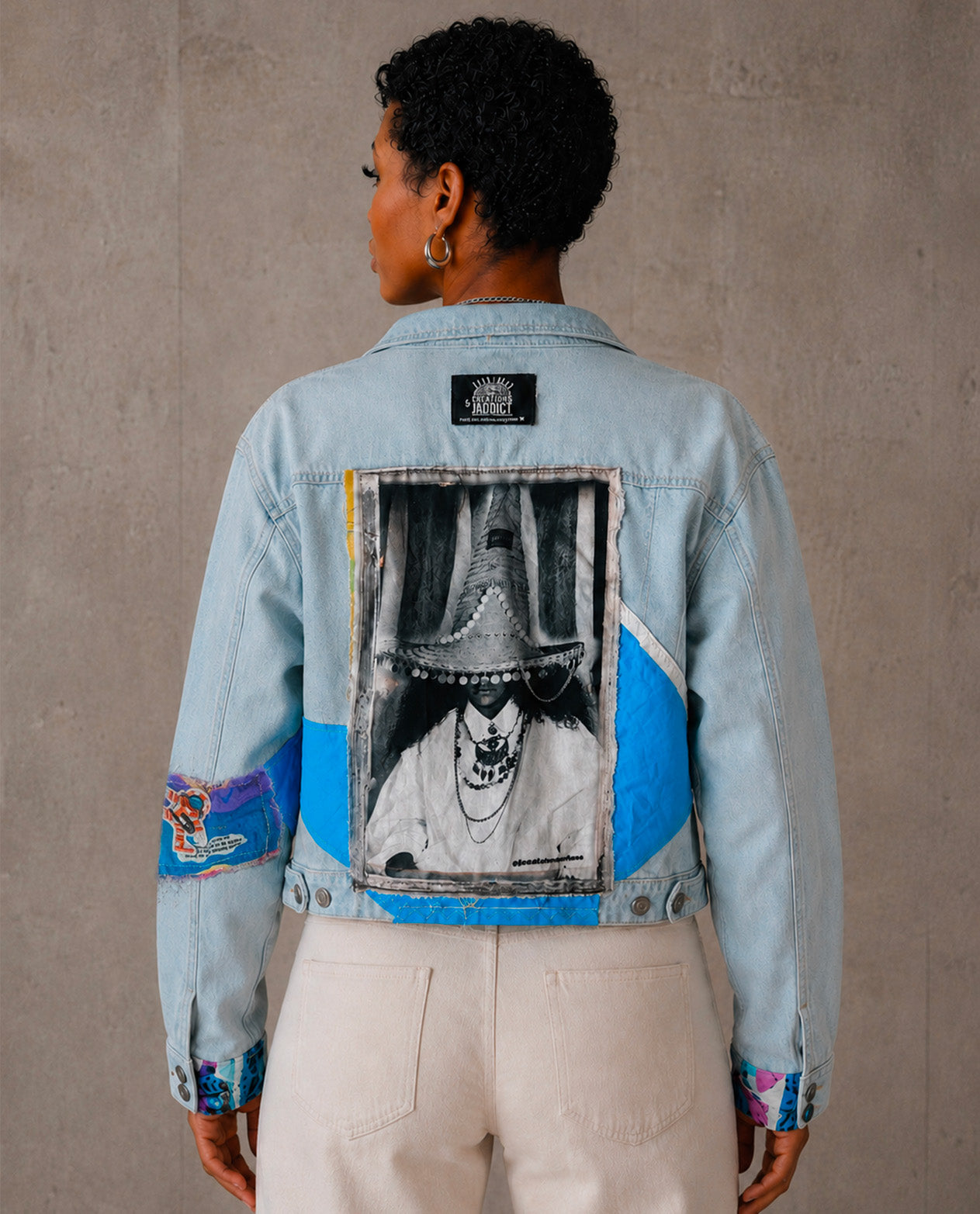 VESTE EN JEAN - CUSTOM BY JADDICT - BLUE BAKWA - M/L